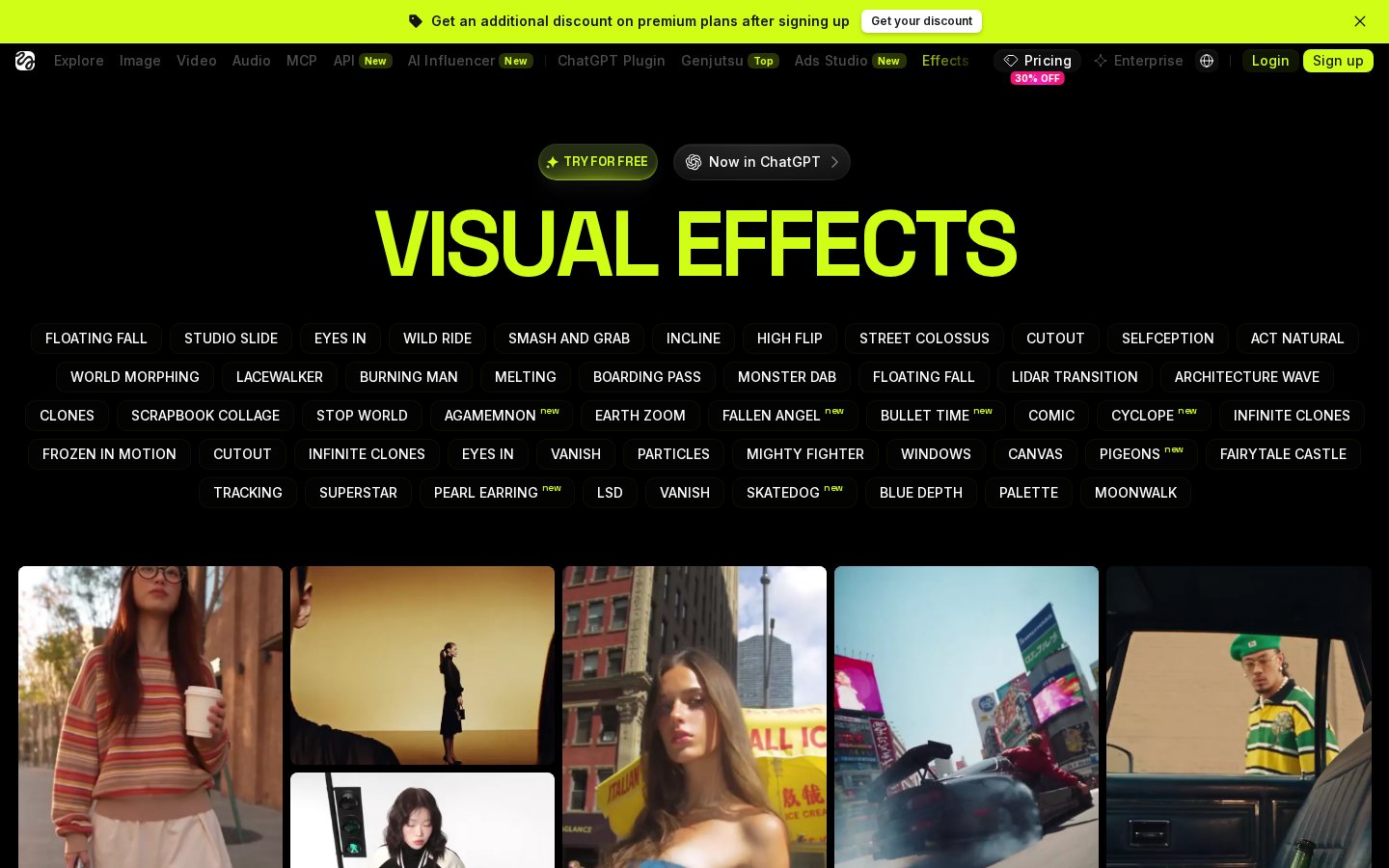 Higgsfield Visual Effects library