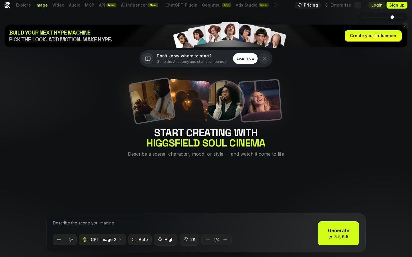 Higgsfield Soul Cinema image generator