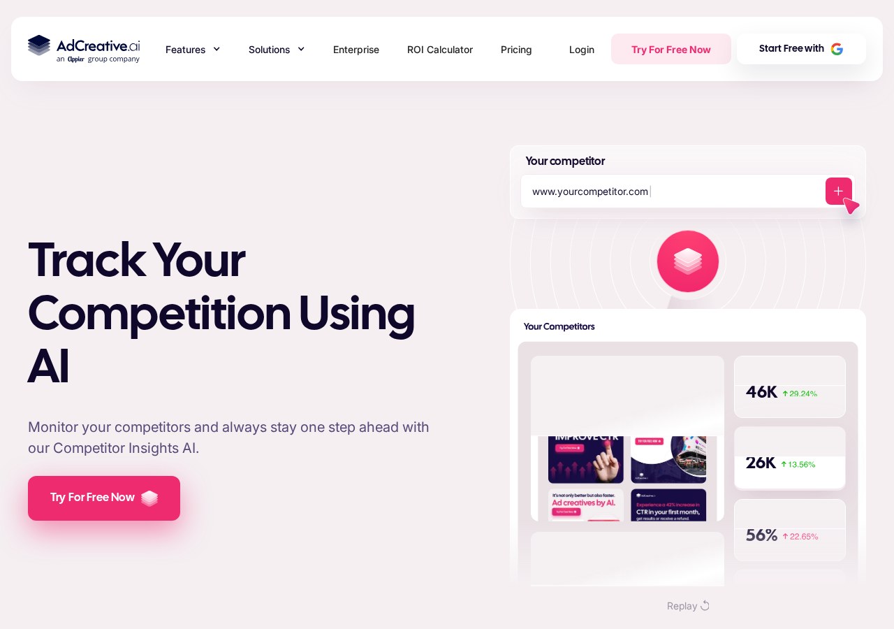 AdCreative.ai competitor insights dashboard