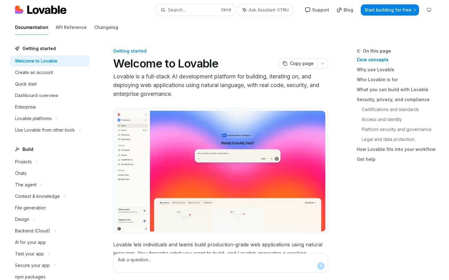 Lovable documentation
