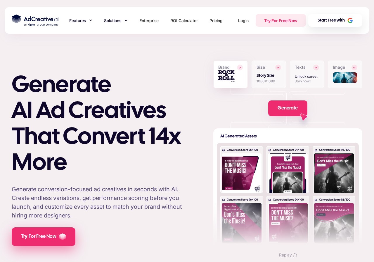 AdCreative.ai ad creative generator interface