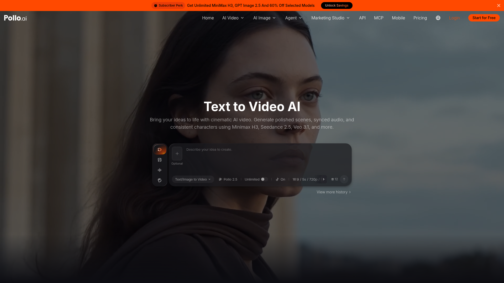 Pollo AI — text-to-video tool page
