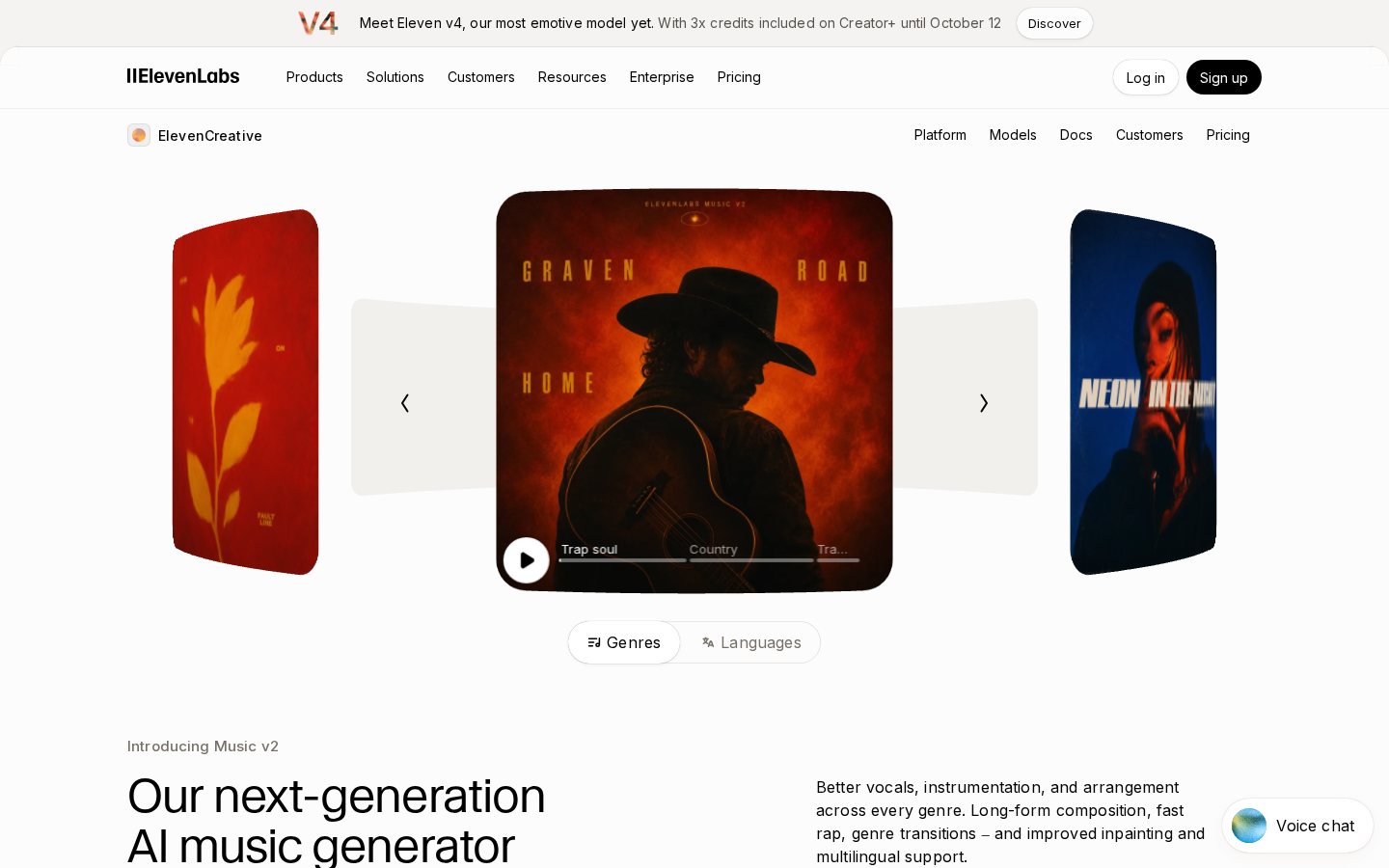 ElevenLabs Music generator